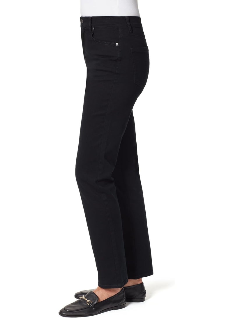 Gloria Vanderbilt Women's Amanda Classic High Rise Tapered Jean Standard, Black, 16 Long