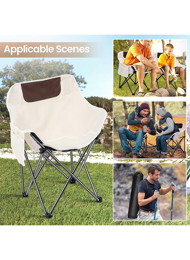 رات سو كرسي تخييم قابل للنقل، كرسي شاطئ قابل للطي مع جيوب جانبية، كرسي مدمج وقابل للطي مع حقيبة حمل للسفر في الهواء الطلق، النزهات، الشواء، والتخييم - Image 3