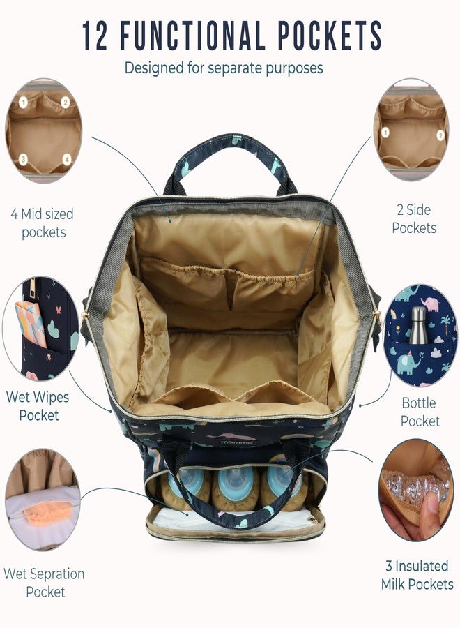 MAMMA Diaper Bag for Mothers for Travel, Baby Bag for Mother Travel, Hospital Bag for Delivery Women, Baby Diaper Bag for Mom, 12 Pockets Diaper Bags for Mothers with 9 Months Warranty - Image 3