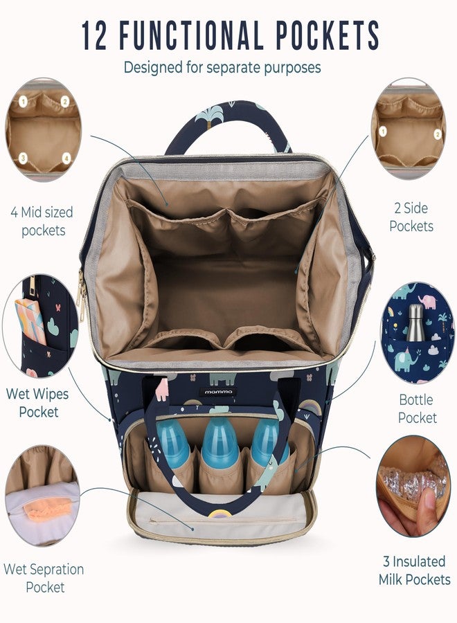 MAMMA Diaper Bag for Mothers for Travel, Baby Bag for Mother Travel, Hospital Bag for Delivery Women, Baby Diaper Bag for Mom, 12 Pockets Diaper Bags for Mothers with 9 Months Warranty - Image 4