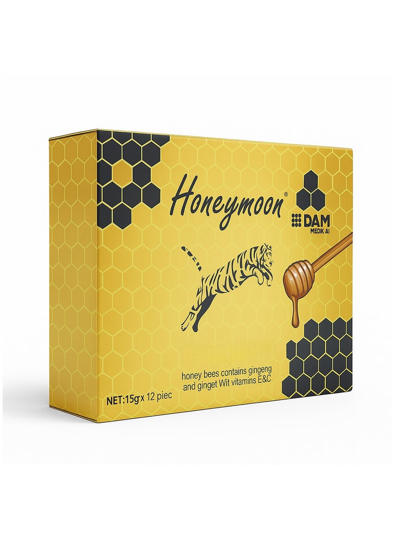 Honeymoon Honeymoon - Honey Bees Contains Ginseng And Ginger With Vitamins E And C -12 sachets  - Image 1
