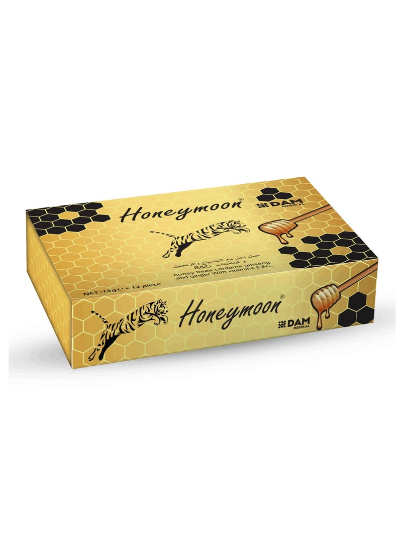 Honeymoon Honeymoon - Honey Bees Contains Ginseng And Ginger With Vitamins E And C -12 sachets  - Image 4