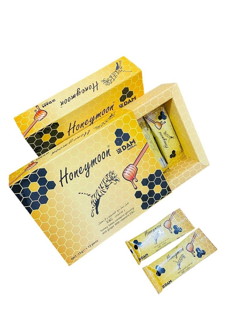 Honeymoon Honeymoon - Honey Bees Contains Ginseng And Ginger With Vitamins E And C -12 sachets  - Image 5