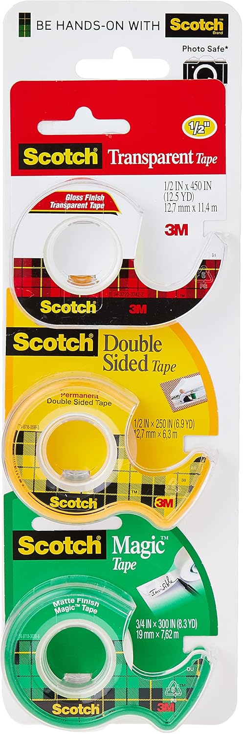 Scotch Tapes Promo 4 - Magic Tape, Transparent Tape, and Double-Sided Tape - 3 Dispensers/Pack - Image 1