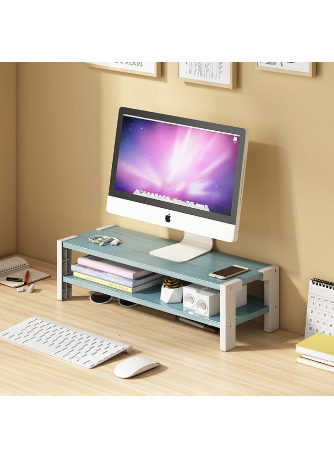 Generic - Computer Display Screen Height Rack Office Desktop Base Stand Keyboard Finishing Storage Pad High Storage Rack-Color:C Two-compartment Double-layer Light Walnut - Image 1
