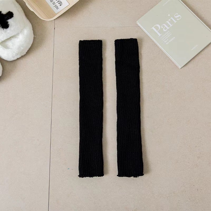 Lolita Knit Over-Knee Socks Cover Leg-Shaping Leg Warmers Slimming Black 40cm socks 