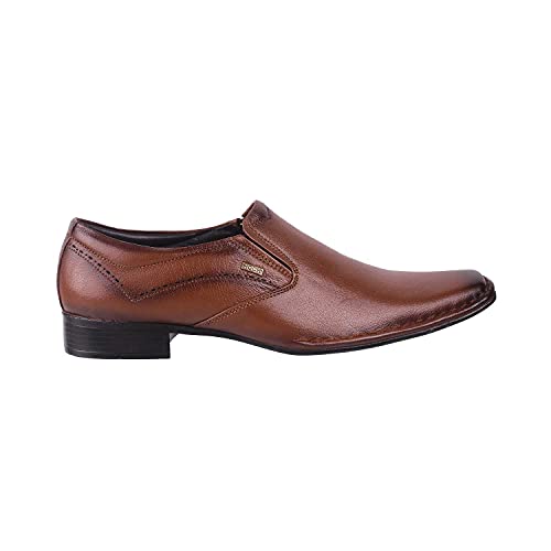 Mochi Mens Leather Tan Mocassin (Size (6 UK (40 EU)) - Image 2