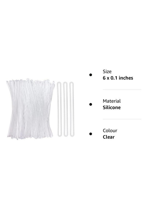 Kidultz Kidultz Clear Transparent Silicone Luggage Loop/Straps/Band for Luggage Tag Holder, Keychains, etc… Non-Tearable & Elastic - 6 inch (50) - Image 3