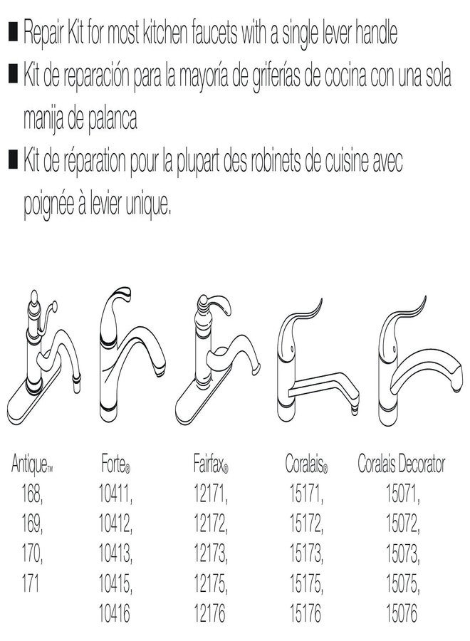 كوهلر طقم مانع تسرب حلقي من Kohler GP30420 لحنفيات المطبخ مع محامل وحلقات حلقية ومواد تشحيم - Image 2