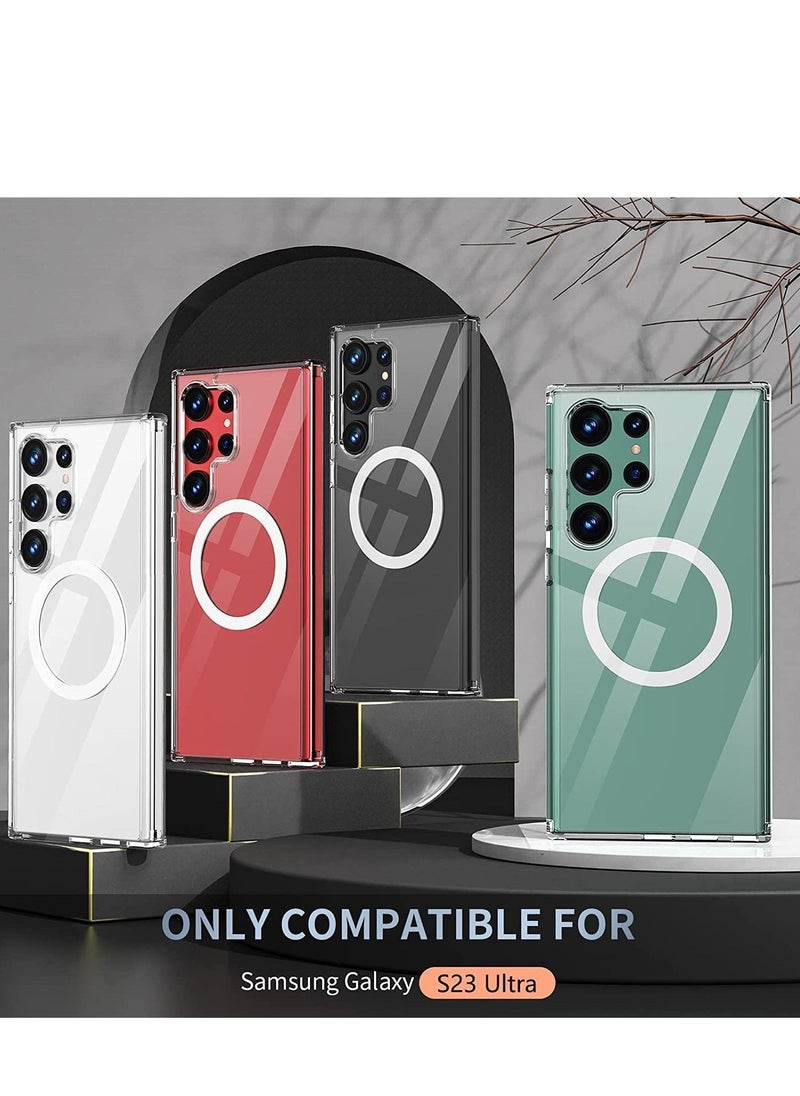 Raxoom Case/Cover Compatible with Samsung Galaxy S23 Ultra Clear Case, Magnetic [Support Magsafe Charger] Cute Case for Men & Women,Shockproof Hard Back for Samsung Galaxy S23 Ultra Phone 2023 - Image 4