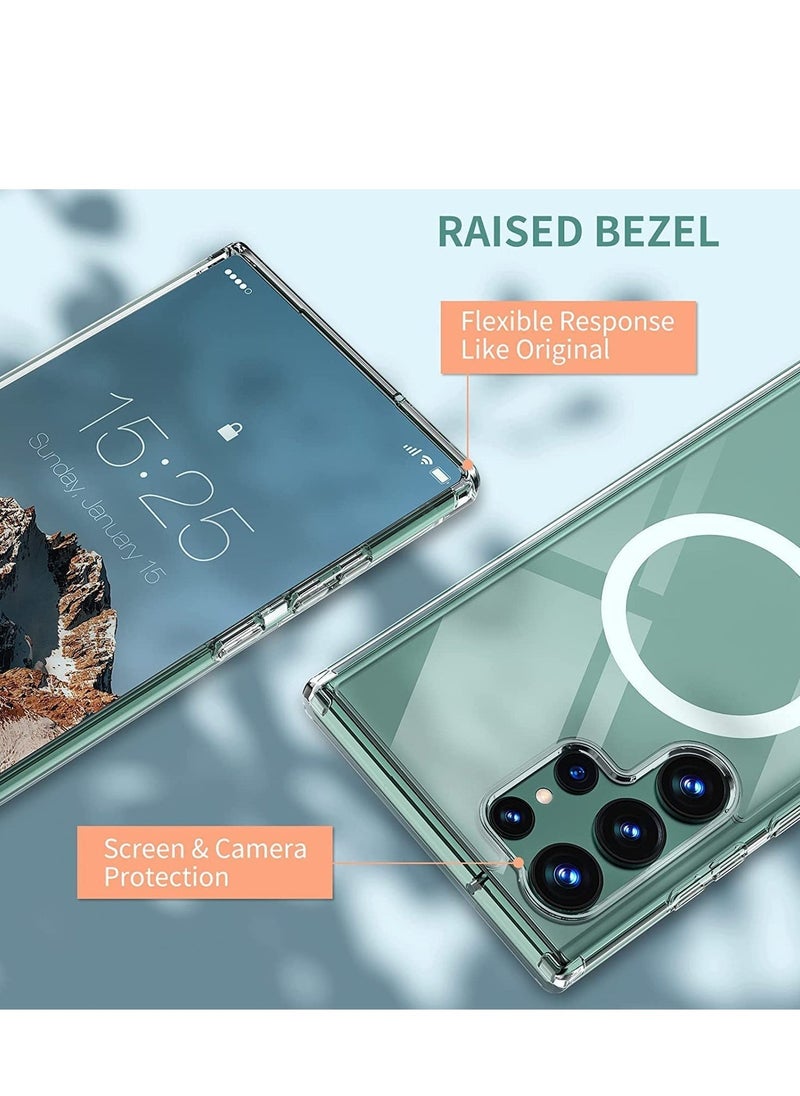 Raxoom Case/Cover Compatible with Samsung Galaxy S23 Ultra Clear Case, Magnetic [Support Magsafe Charger] Cute Case for Men & Women,Shockproof Hard Back for Samsung Galaxy S23 Ultra Phone 2023 - Image 5