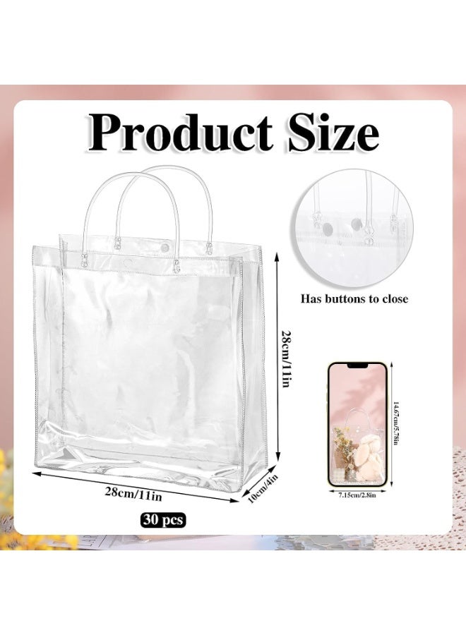 Clear PVC Gift Bags, Large Plastic Bags Gift,Wrap Tote Bags Reusable Clear Bags for Gifts Christmas Halloween Wedding Party Favors Christmas 28 x 28 x10cm(10 Pcs) - Image 2