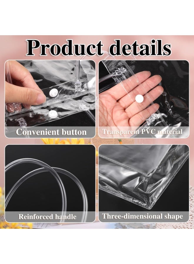 Clear PVC Gift Bags, Large Plastic Bags Gift,Wrap Tote Bags Reusable Clear Bags for Gifts Christmas Halloween Wedding Party Favors Christmas 28 x 28 x10cm(10 Pcs) - Image 3