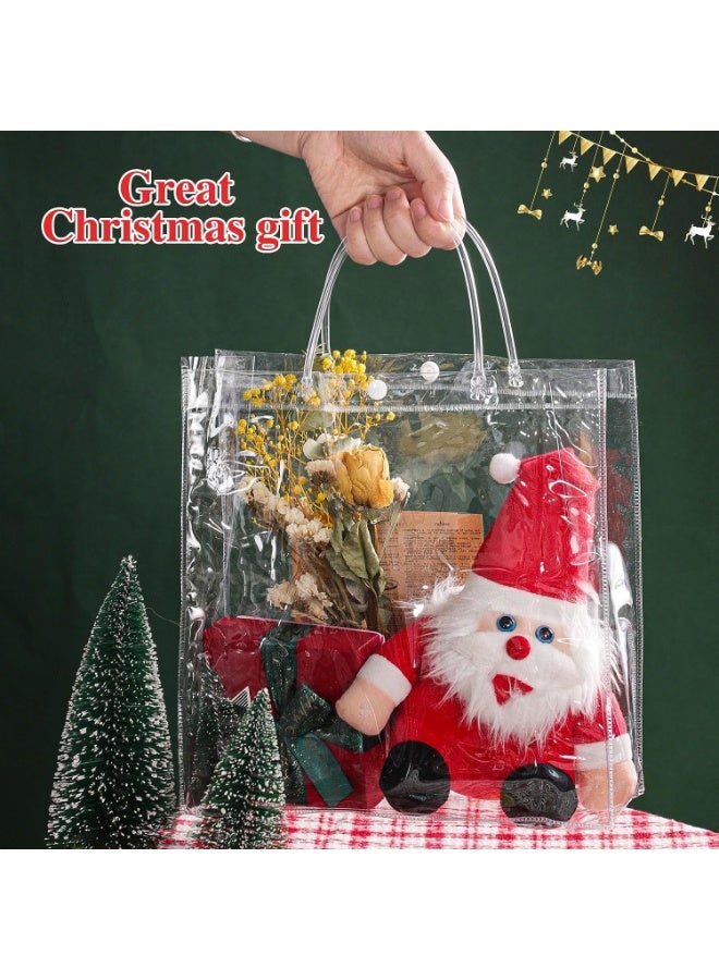 Clear PVC Gift Bags, Large Plastic Bags Gift,Wrap Tote Bags Reusable Clear Bags for Gifts Christmas Halloween Wedding Party Favors Christmas 28 x 28 x10cm(10 Pcs) - Image 5