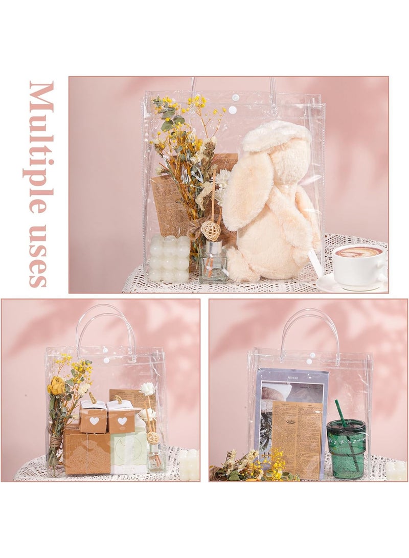 Clear PVC Gift Bags, Large Plastic Bags Gift,Wrap Tote Bags Reusable Clear Bags for Gifts Christmas Halloween Wedding Party Favors Christmas 28 x 28 x10cm(10 Pcs) - Image 4