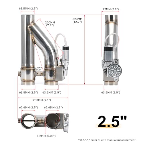 PQY Universal 2.5 Inch Stainless Steel Exhaust Pipe Kit - Image 5