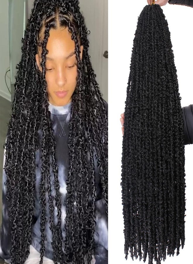 زيد ار كيو شعر كروشيه ZRQ Butterfly Locs بطول 36 بوصة، 6 عبوات، ضفائر كروشيه طويلة على شكل فراشة، وصلات شعر طبيعية للغاية للنساء ذوات البشرة السمراء (36 بوصة، 1B). - Image 1