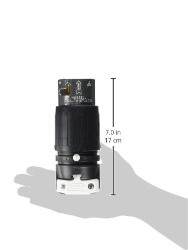 Hubbell CS6365C Locking Plug, 50 amp, 125/250V, 3 Pole and 4 Wire - Image 3