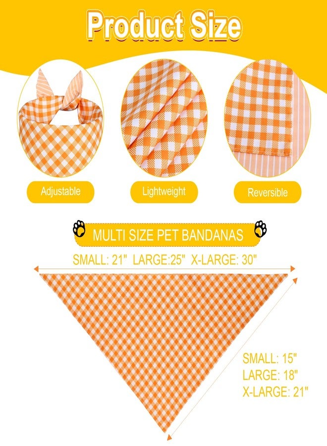 Agroon 3PCS Dog Bandanas XLarge, Summer Scarf, Durable Triangle Reversible Orange Blue Green Bibs Handkerchief for Puppy Pet - Image 3