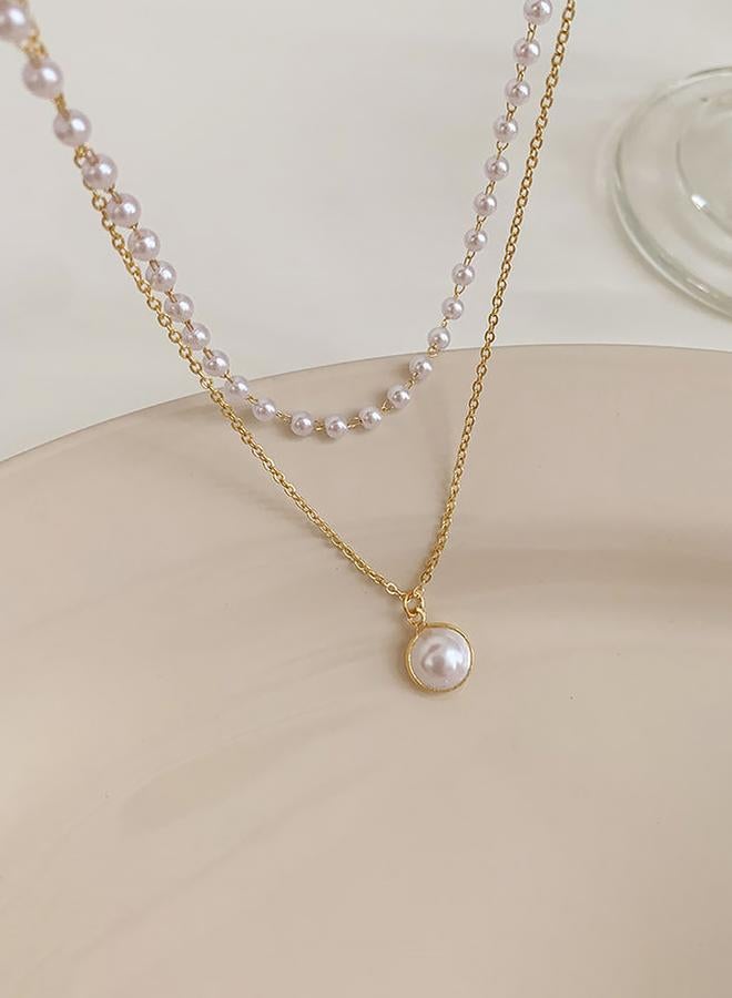 Styli Faux Pearl Layered Necklace - Image 1