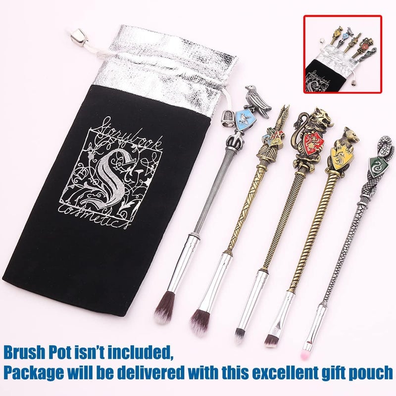 Hamowtux ã€2 Color Optionsã€‘ Hary Pottter Gifts Metal Makeup Brushes Set Gifts Wi-zard Wand Makeup Brushes Set for Women Magic Eye Shadow Eyeliner Blending Lip Brush - Brushes Holder Pot Not Included - Image 2
