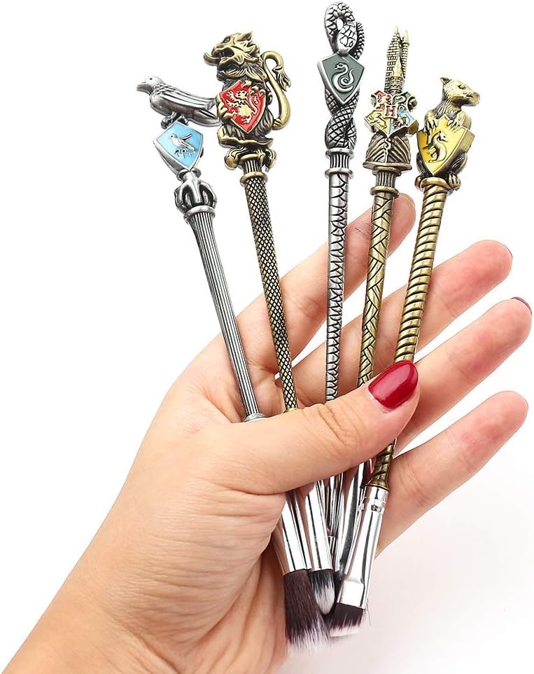 Hamowtux ã€2 Color Optionsã€‘ Hary Pottter Gifts Metal Makeup Brushes Set Gifts Wi-zard Wand Makeup Brushes Set for Women Magic Eye Shadow Eyeliner Blending Lip Brush - Brushes Holder Pot Not Included - Image 5