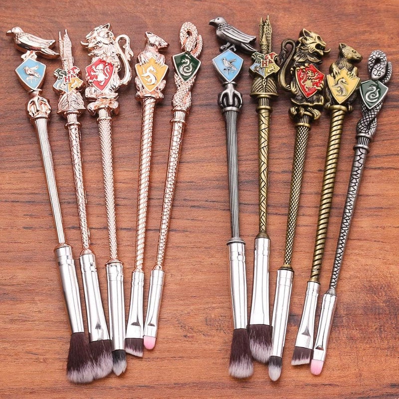 Hamowtux ã€2 Color Optionsã€‘ Hary Pottter Gifts Metal Makeup Brushes Set Gifts Wi-zard Wand Makeup Brushes Set for Women Magic Eye Shadow Eyeliner Blending Lip Brush - Brushes Holder Pot Not Included - Image 4