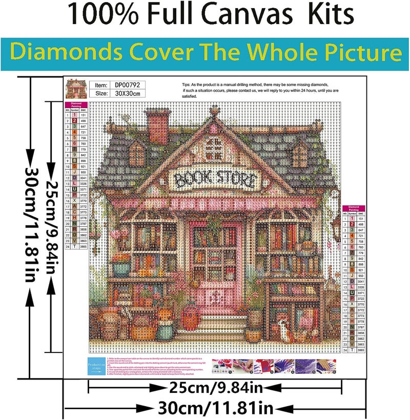 ARPADAMO Books Diamond Art Kits for Adults,5D Book House Diamond Painting DIY Animal Diamond Art Diamond Painting Kit for Adult,Round Full Drill Diamonds, Diamond Art Kits for Home Decor-12x12inch - Image 4