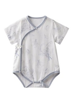SEEDNUR Infant Baby Unisex Jumpsuits with Button Short Sleeve 70%Viscose（From Bamboo）30%Cotton Butterfly Style Size 0-3 and 3-6 Month Old Babies  - Image 1