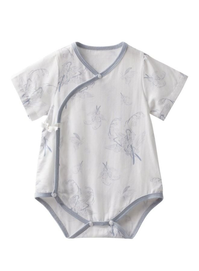 SEEDNUR Infant Baby Unisex Jumpsuits with Button Short Sleeve 70%Viscose（From Bamboo）30%Cotton Butterfly Style Size 0-3 and 3-6 Month Old Babies - Image 1
