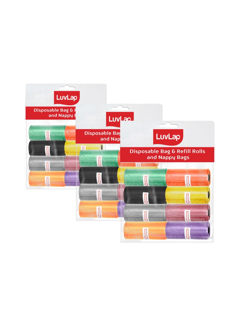 Luvlap Bag and Refill 8 Rolls Buy 2 Get 1 Free-480 Bags, Baby Nappy bag, Pet waste bag, - Image 1