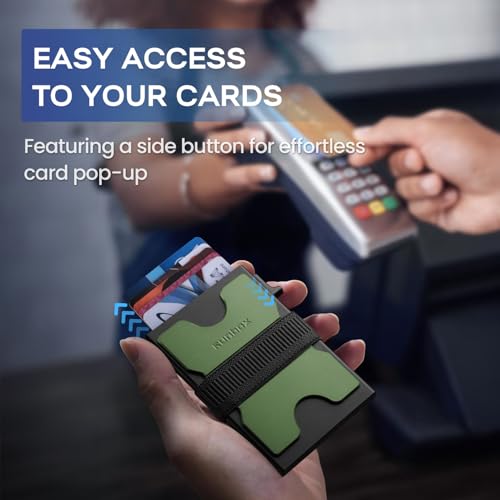 RUNBOX Mens Business Card Holder, Slim Card Wallet for Men and Women, Minimalist RFID Blocking Wallet with Pop-Up Function, Thin Design, Metal Cases Holds 6+6 Cards, Gifts for Men, Men's Accessories - Image 4