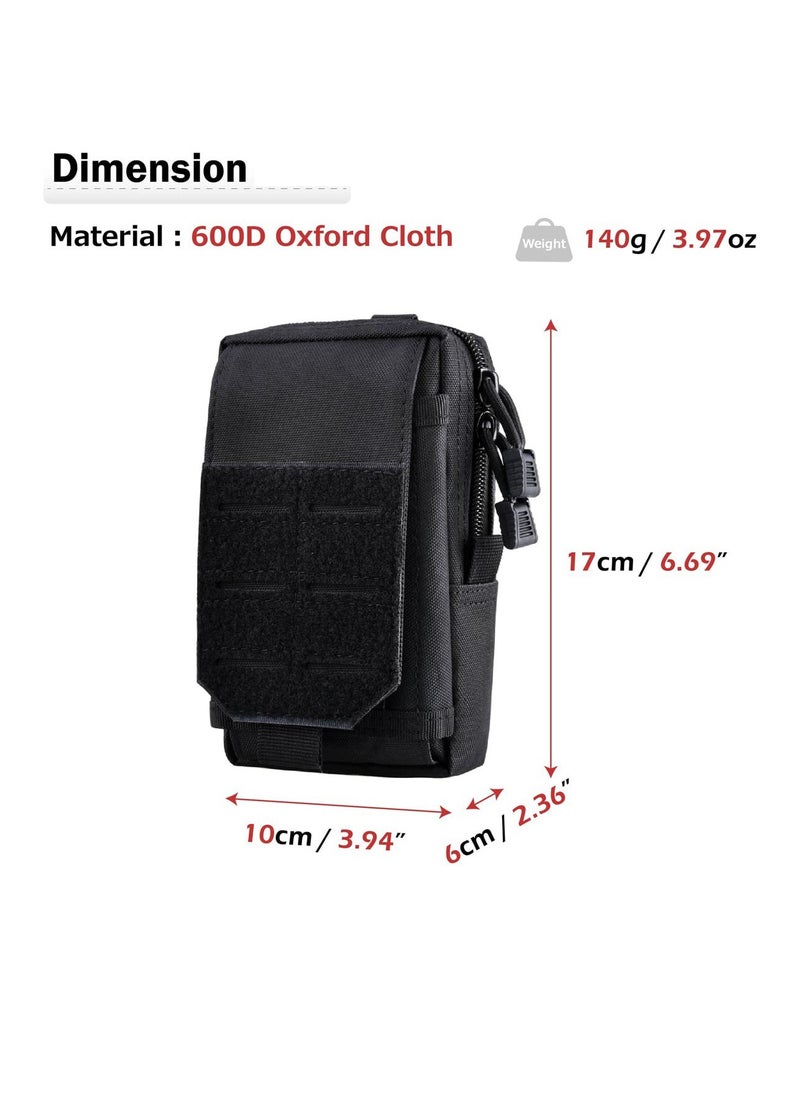 SYOSI - Tactical Molle Pouch, 2 Pcs Multipurpose Tactical Mobile Phone Belt Holster Smartphone Holder Utility EDC Waist Pack Gadget Tool Organizer IFAK Bag - Image 1