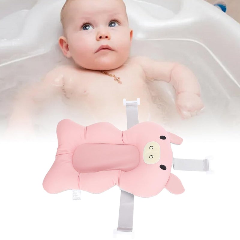 klarako Baby Bath Pad,Baby Bath Tub Seat Cushion,Soft Comfortable Baby Sink Bath Cushion Bathtub Floating Support Pillow for Babies Infants (Pink) - Image 3