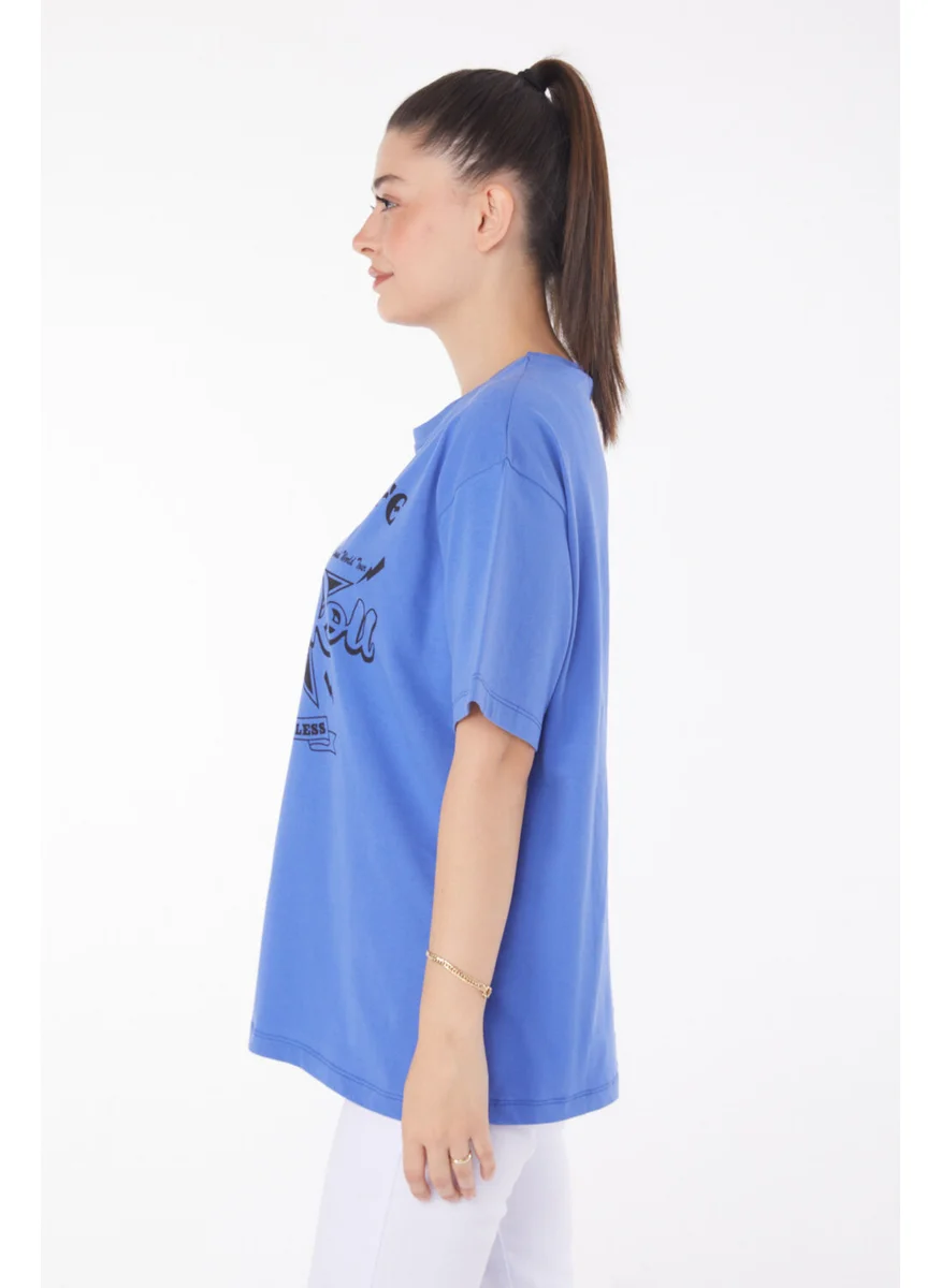 Tofisa Plain Crew Neck Women's Printed T-Shirt - 25700