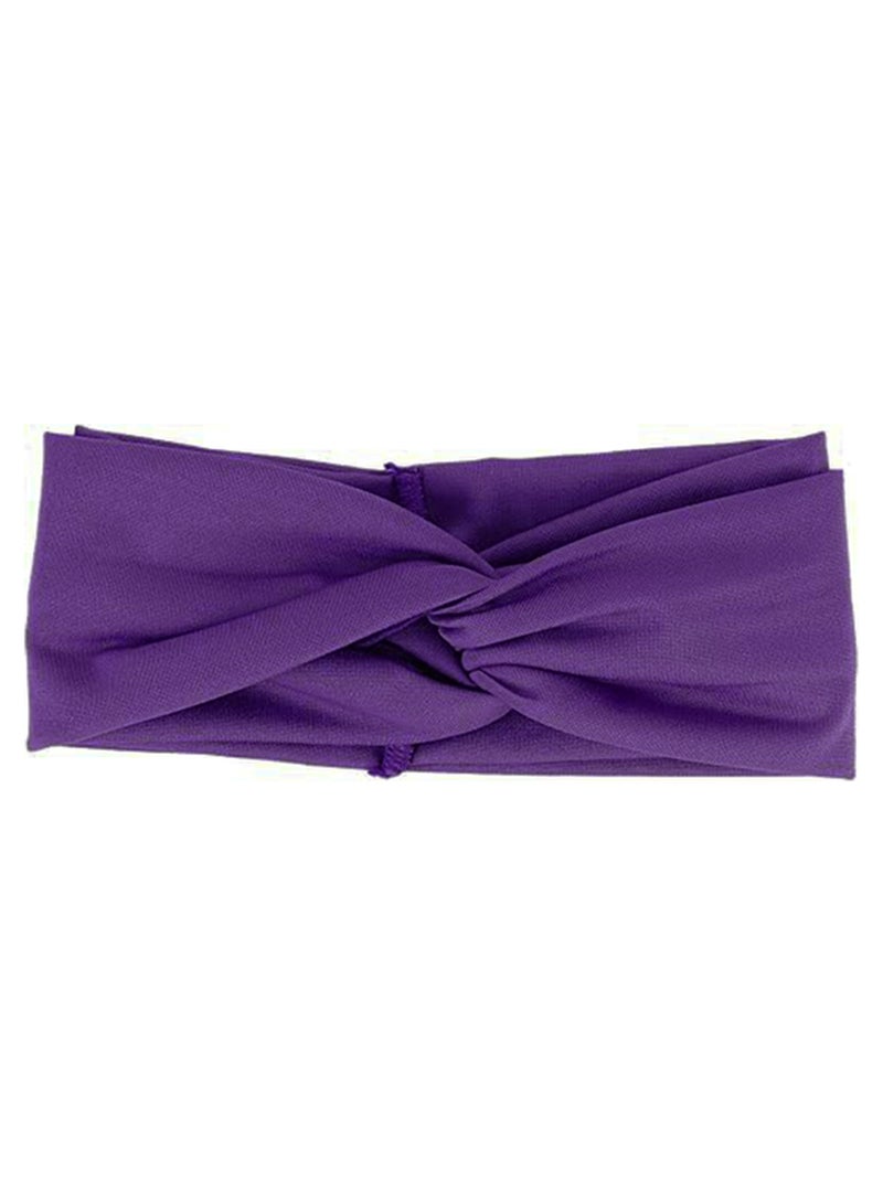 عصابة رأس عريضة للنساء، عصابة رأس كبيرة جدًا، إكسسوارات شعر بعقدة ملتوية (بنفسجي) - Image 2