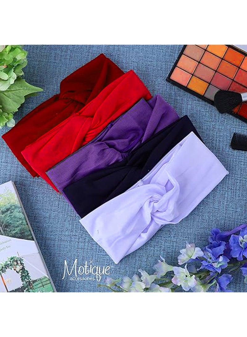 عصابة رأس عريضة للنساء، عصابة رأس كبيرة جدًا، إكسسوارات شعر بعقدة ملتوية (بنفسجي) - Image 4