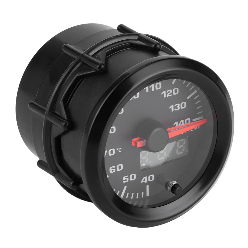 52mm Water Temperature Gauge 40-140℃ Engine Coolant Temp Meter - Red Pointer Blue LED Display Universal Water Temp Gauge for 12V Cars - Image 4