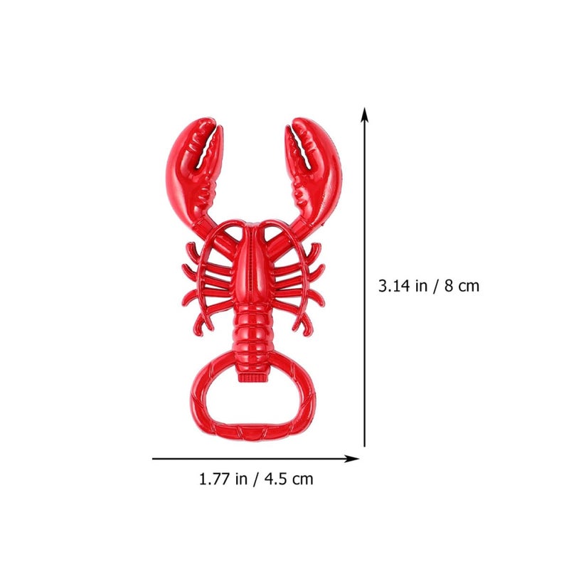 3 Piece Zinc Alloy Red Crawfish Bottle Opener Set Kitchen Bar Drink Cap Lifter - Image 3