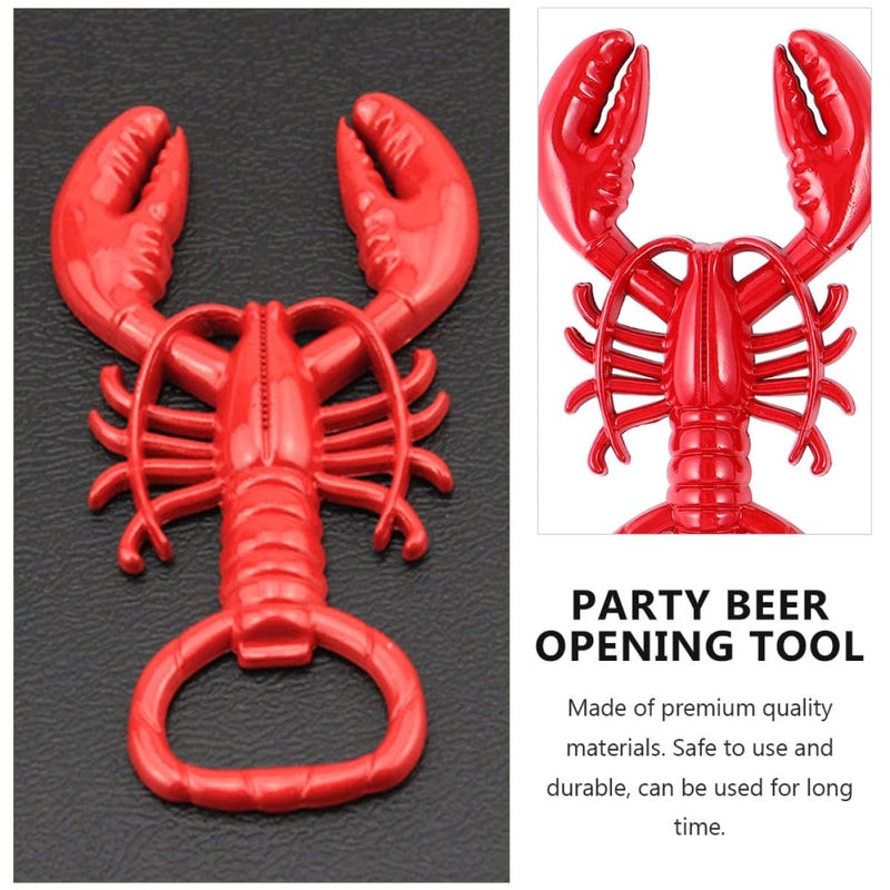 3 Piece Zinc Alloy Red Crawfish Bottle Opener Set Kitchen Bar Drink Cap Lifter - Image 4