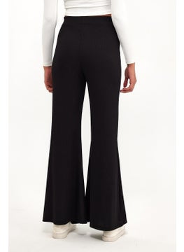 Alexander Gardi Elastic Waist Ribbed Flare Leg Fabric TROUSERS (B24-00188)  - Image 3