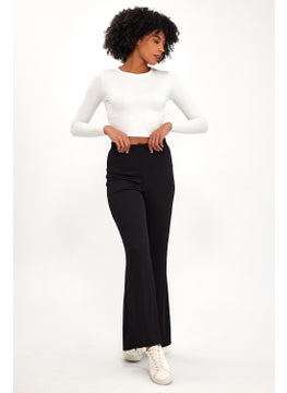 Alexander Gardi Elastic Waist Ribbed Flare Leg Fabric TROUSERS (B24-00188)  - Image 5