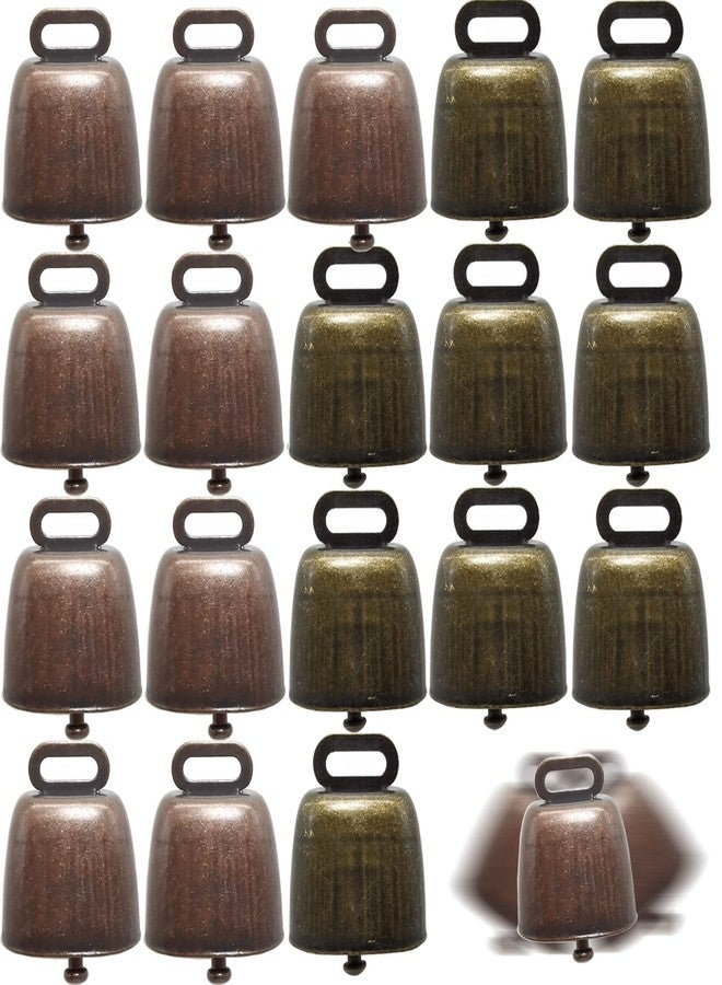 TIHOOD 18PCS Copper Bells - Brass Small and Large Farm Animal Bells for Horses, Cattle, Sheep, Goats - Green and Red Bronze - Loud Long Distance for Christmas Decoration - Image 1