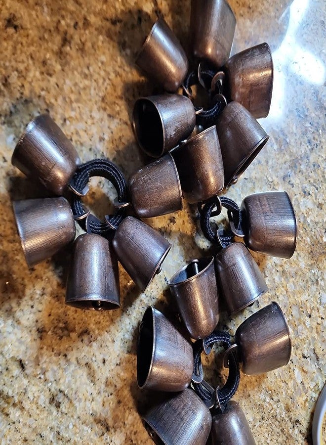 TIHOOD 18PCS Copper Bells - Brass Small and Large Farm Animal Bells for Horses, Cattle, Sheep, Goats - Green and Red Bronze - Loud Long Distance for Christmas Decoration - Image 5