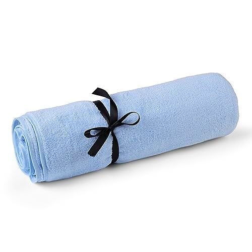 Glivary Microfiber 300 TC Large Bath Towels | (70X140) Extra Soft Plush & Quick Dry High Absorbency Large Size Towels For Bathing (Sky Blue) - Image 3