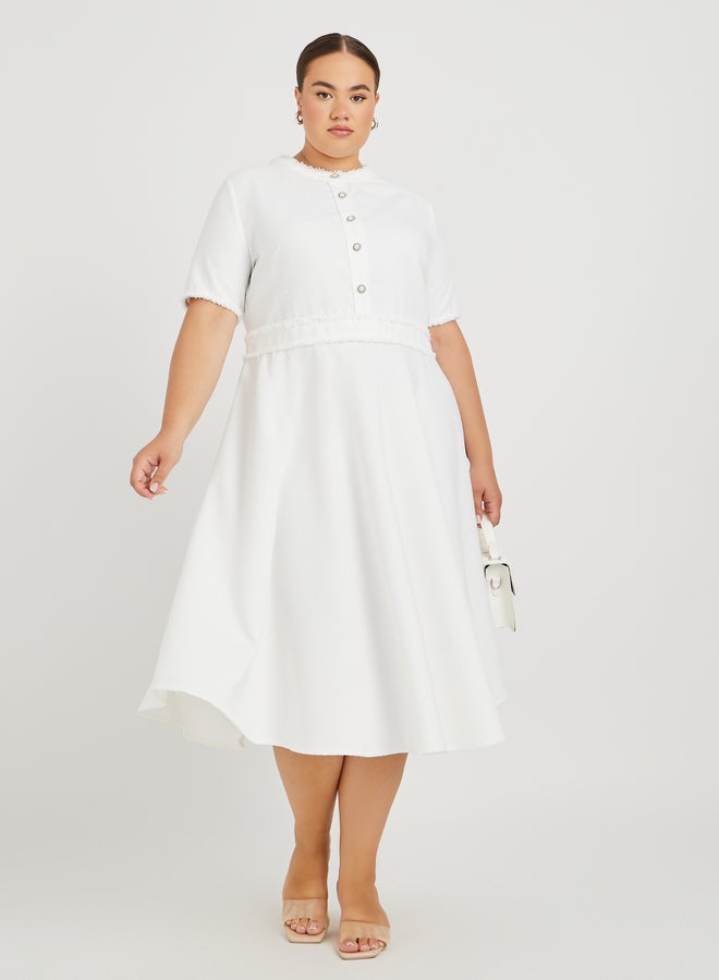 Styli Textured A-Line Dress  - Image 1