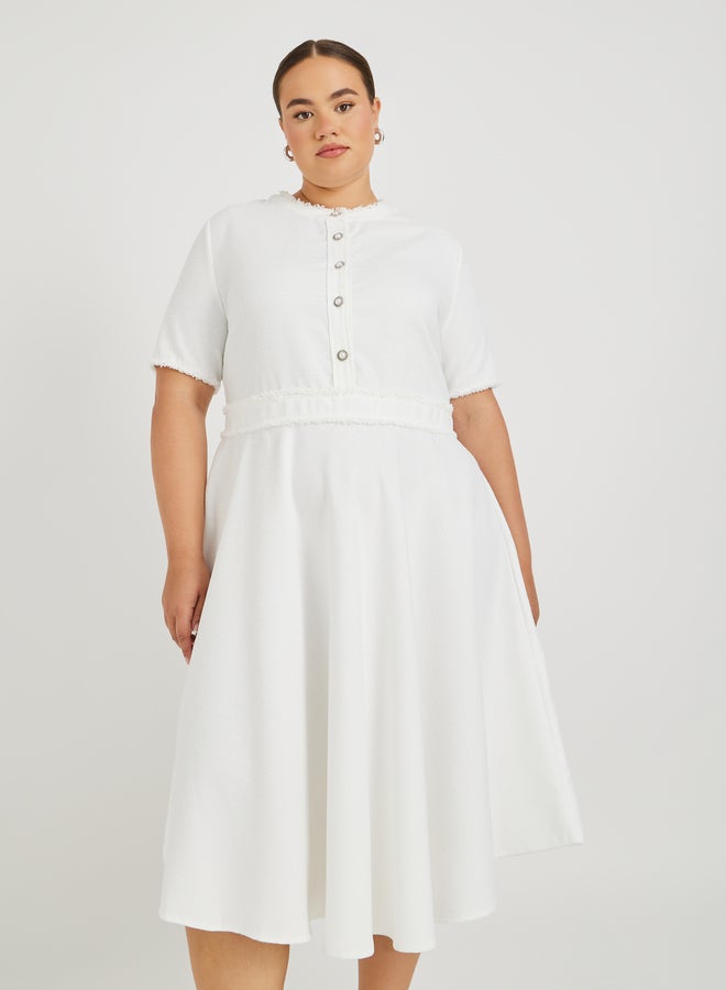 Styli Textured A-Line Dress  - Image 3