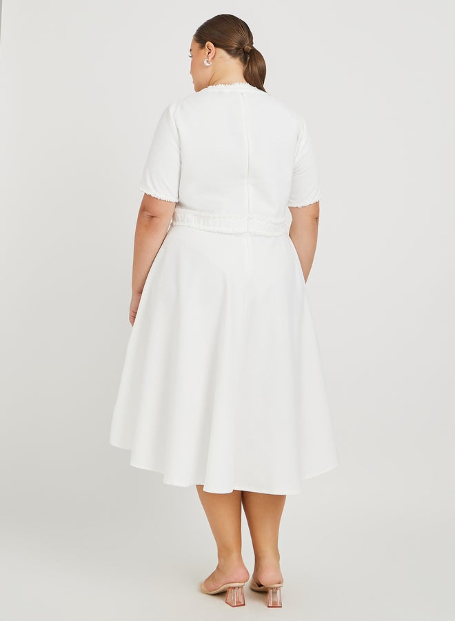 Styli Textured A-Line Dress  - Image 5