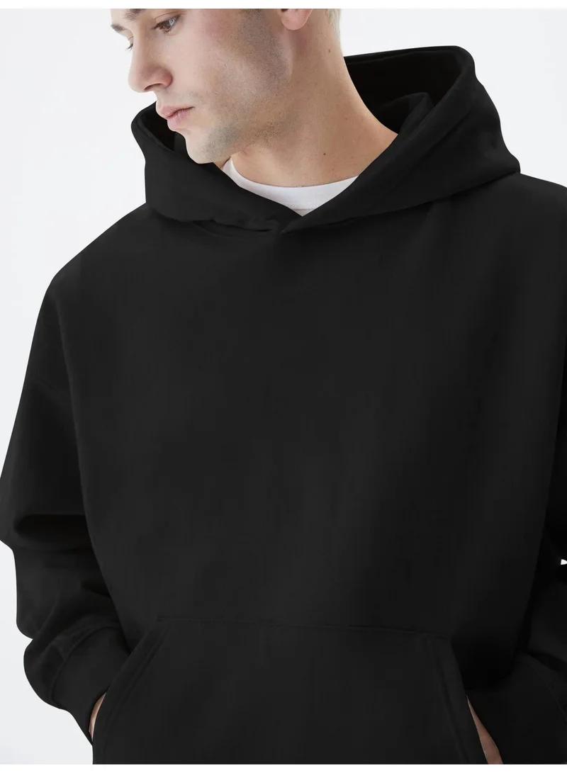 Maniac  Maniac Mens Solid Full Sleeve Black Hoodie Cotton Sweatshirt for Men | Best Price UAE