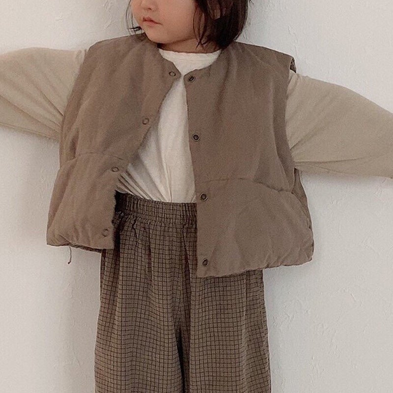 Kids Reversible Sleeveless Jacket Apricot  - Image 5